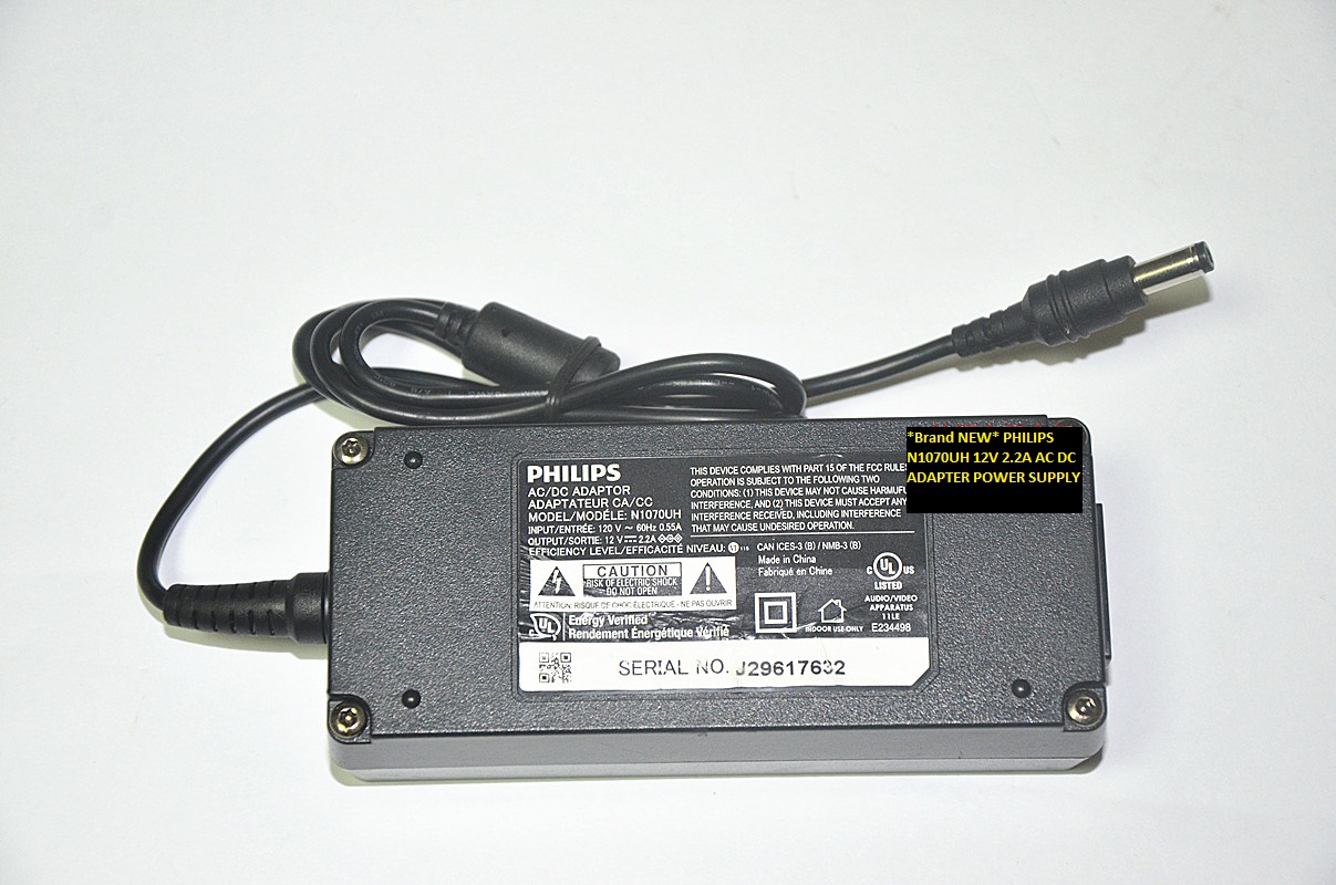 *Brand NEW* PHILIPS 12V 2.2A N1070UH AC DC ADAPTER POWER SUPPLY